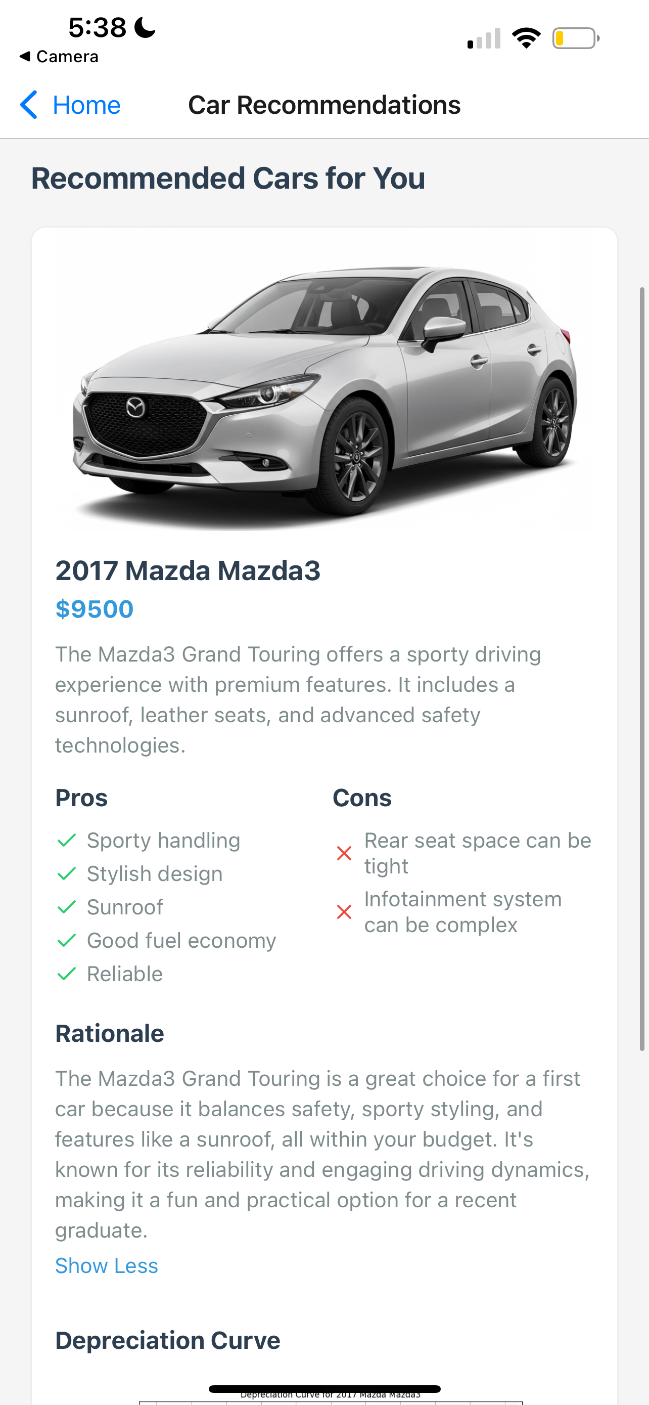 Deal Check screen